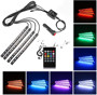 Imagen de KIT DE LUCES LED RGB 12V BLUETOOTH P/INTERIOR AUTO                                                                      